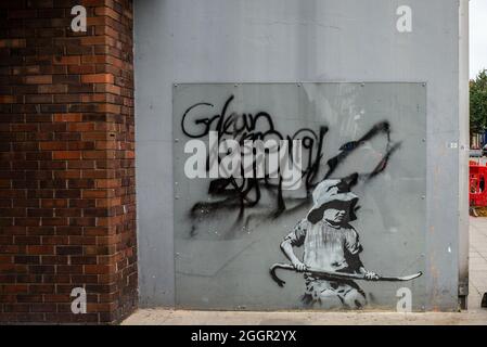 Banksy's Street Art in Lowestoft Suffolk August 2021 Stockfoto