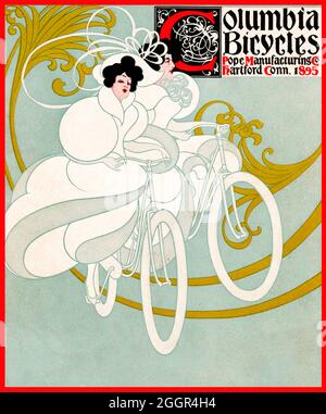 Klicken Sie auf Vintage American Bike Poster - Columbia Bikicles, 1895. Stockfoto