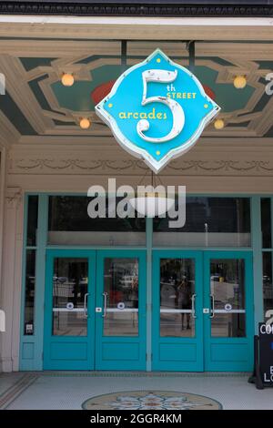 Der Eingang der 5th Street Arkaden in der Innenstadt von Cleveland.Ohio.USA Stockfoto