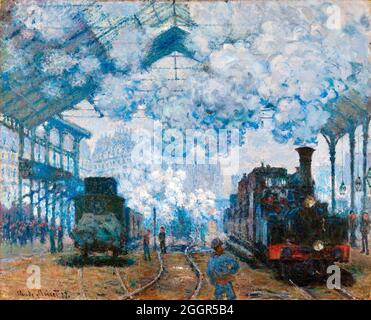 Claude Monet Kunstwerk - der Bahnhof von Saint Lazare - 1877. Stockfoto