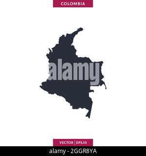 Detaillierte Karte von Kolumbien Vektor Stock Illustration Design Vorlage. Vektor eps 10. Stock Vektor