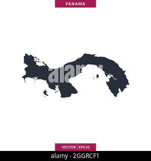 Detaillierte Karte von Panama Vektor Stock Illustration Design-Vorlage. Vektor eps 10. Stock Vektor