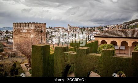Ansicht von Granada aus Alhambra, Spanien Stockfoto