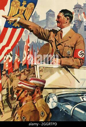 Ein Vintage-Plakat für die jährliche Nazi-Nürnberger Rally Stockfoto