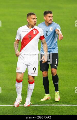 Lima, Peru. September 2021. Uruguay-Spiel gespielt im Estadio Nacional del Peru, in Lima, Peru. Spiel gültig für die 9. Runde der Südamerikanischen Qualifikatoren für die Qatar World Cup 2022. Kredit: Ricardo Moreira/FotoArena/Alamy Live Nachrichten Stockfoto