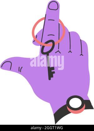 Hand halten Schlüssel, Besitzer des Eigentums Haus Vektor Stock Vektor