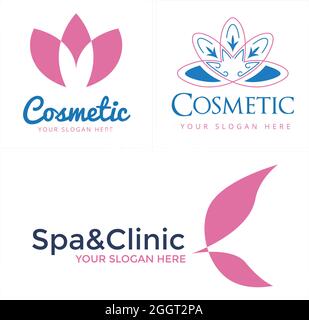 Spa Klinik Lotus kosmetisches Logo Design Stock Vektor