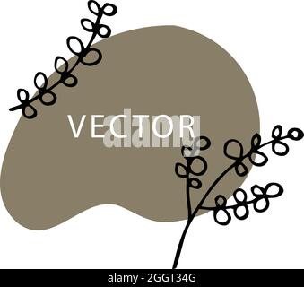 Blumen und Blätter, Banner mit Blot Form Vektor Stock Vektor