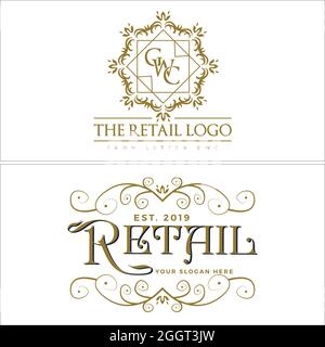 Business Einzelhandel florale Ornament Logo-Design Stock Vektor