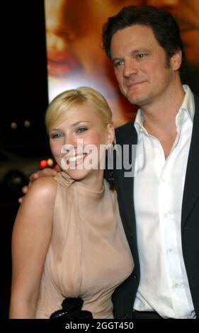 Scarlett Johansson, Colin Firth 12/10/03 MÄDCHEN MIT Einem PERLENOHRRING an der Academy of Motion Pictures Arts and Sciences, Beverly Hills Foto von Izumi Hasegawa/HNW/PictureLux - Aktenzeichen # 34202-0973HNWPLX Stockfoto