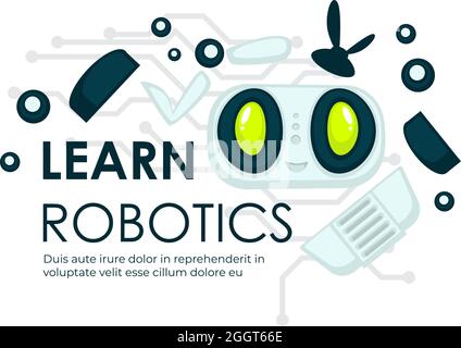 Promo-Poster: Lernen Sie Robotik, Kurse oder Kurse Stock Vektor