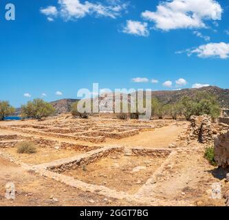 Blick auf den Innenhof der Festung Castel Selino. Paleochora, Kreta, Griechenland Stockfoto