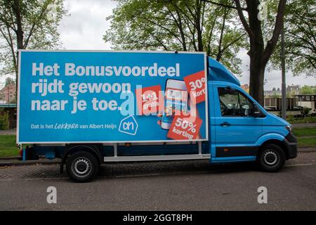 AH Supermarket Company Truck in Amsterdam, Niederlande 2-9-2021 Stockfoto