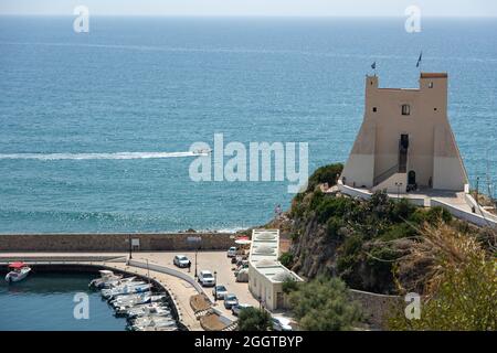 Sperlonga, Italien - august 18 2021 - die Festung Sperlonga, Torre Truglia Stockfoto