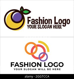 Mode Kinder Symbol orange und Kreis bunten Logo-Design Stock Vektor