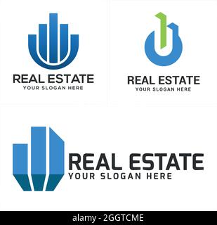 Immobilienbau Hypothek Logo Design Stock Vektor