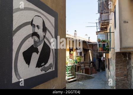 Typische murales Stadt Rocca di Papa Stockfoto