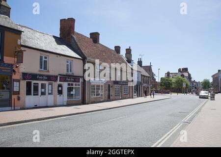 Geschäftsgebäude in der Bell Lane in Bicester, Oxfordshire, Großbritannien Stockfoto