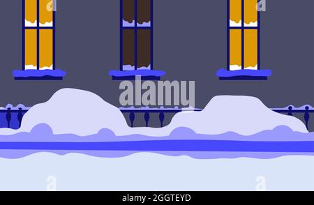 Straße der Stadt in der Wintersaison, Stadtbild Stock Vektor