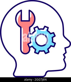 RGB-Farbsymbol für die Motivation der Kompetenz Stock Vektor