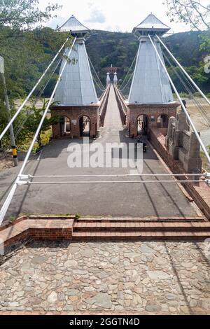 Puente de Ockidente (Westbrücke) in Santa Fe de Antioquia, Kolumbien Stockfoto