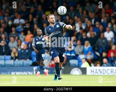 SOUTHEND, ENGLAND - 25. AUGUST: John White von Southend United während der National League zwischen Southend United und Stockport County im Roots Hall Stadion Stockfoto