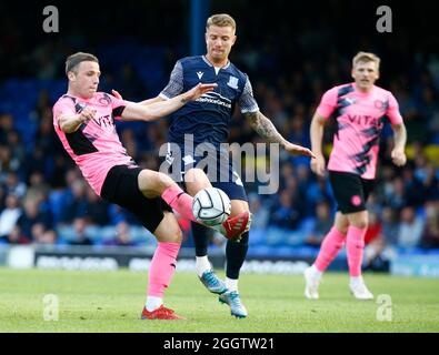 SOUTHEND, ENGLAND - 25. AUGUST: John Rooney von Stockport County Er ist der jüngere Bruder des Derby County Managers und ehemaligen Englands-Vorwärts Wayne Roon Stockfoto