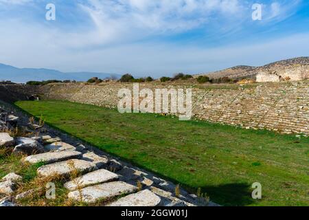 Aphrodisias altes Stadion Stockfoto