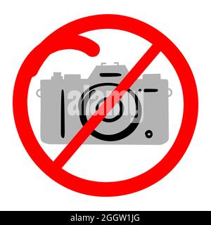 Das Zeichen der Fotografie ist verboten, handgezeichnet Stock Vektor