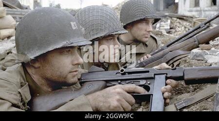 SAVING PRIVATE RYAN 1998 Paramount Picturs Film mit von links: Tom Hanks, Matt Damon, Edward Burns Stockfoto