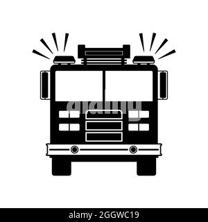 Feuerwehrauto-Symbol auf weißem Hintergrund. Flach bearbeitbarer Vektor. Stock Vektor