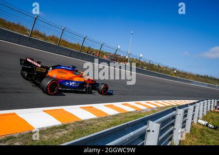 Zandvoort, Niederlande. September 2021. Zandvoort, Niederlande, 03/09/2021, 03 RICCIARDO Daniel (aus), McLaren MCL35M, Aktion während der Formel 1 Heineken Dutch Grand Prix 2021, 13. Lauf der FIA Formel 1 Weltmeisterschaft 2021 vom 3. Bis 5. September 2021 auf dem Circuit Zandvoort, in Zandvoort, Niederlande - Foto Florent Gooden / DPPI Quelle: DPPI Media/Alamy Live News Stockfoto