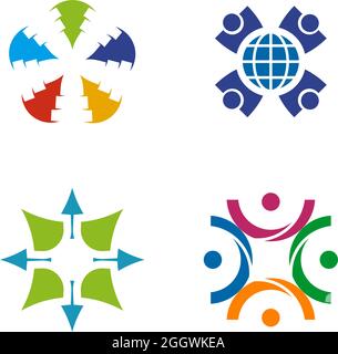 Community, Annahme, Pflege, Teamarbeit Logo Design Vektor Stock Vektor