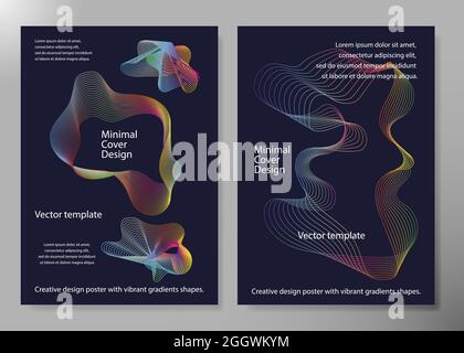 Kreatives Design-Poster mit leuchtenden Verlaufsformen. Minimaler Brigth-Hintergrund für Flyer, Cover, Broschüre. Vektorvorlage Stock Vektor