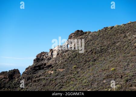 Wandern in den Bergen von Teno, alte Camino Real oder königliche Straße von Puerto Santiago nach Santiago del Teide Stockfoto