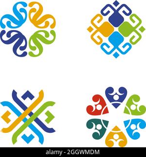 Community, Annahme, Pflege, Teamarbeit Logo Design Vektor Stock Vektor