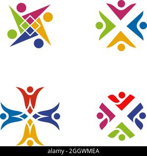 Community, Annahme, Pflege, Teamarbeit Logo Design Vektor Stock Vektor