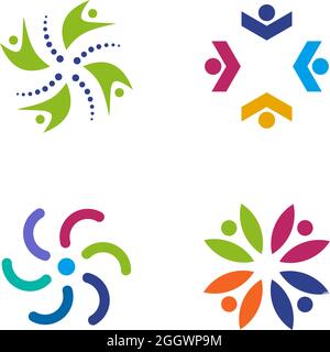 Community, Annahme, Pflege, Teamarbeit Logo Design Vektor Stock Vektor
