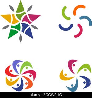 Community, Annahme, Pflege, Teamarbeit Logo Design Vektor Stock Vektor