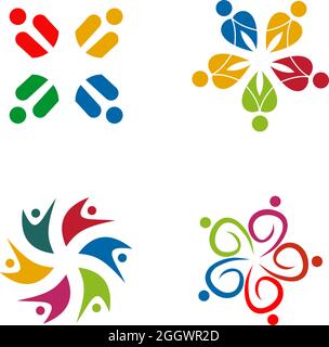 Community, Annahme, Pflege, Teamarbeit Logo Design Vektor Stock Vektor