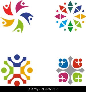 Community, Annahme, Pflege, Teamarbeit Logo Design Vektor Stock Vektor