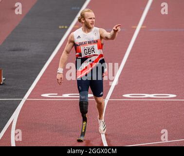 TOKIO, JAPAN. September 2021. Jonnie Pfau aus Großbritannien bei Leichtathletik-Events - Tokio 2020 Paralympische Spiele im Olympiastadion am Freitag, den 03. September 2021 in TOKIO, JAPAN. Kredit: Taka G Wu/Alamy Live Nachrichten Stockfoto