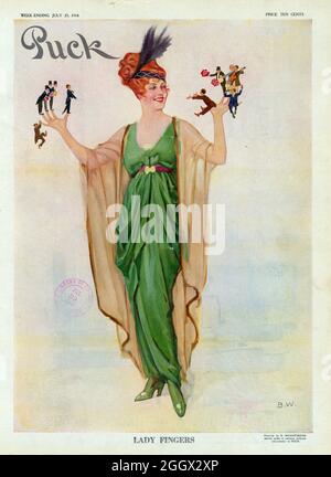 Brynolf Wennerberg Frontcover-Illustration für das amerikanische Magazin Puck - Lady Fingers Stockfoto