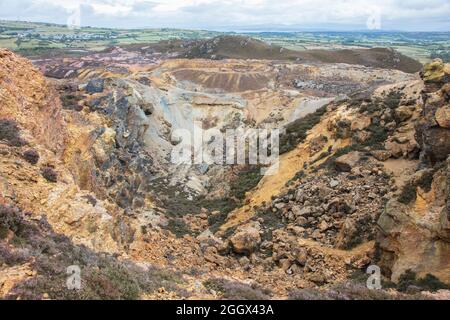 Stilles Cooper Mine, Parys Mountain, Anglesey, Wales Stockfoto