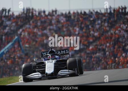 Zandvoort, Niederlande. September 2021. 03.09.2021, Circuit Park Zandvoort, Zandvoort, FORMEL 1 HEINEKEN DUTCH GRAND PRIX 2021, im Bild George Russel (GBR # 63), Williams Racing Credit: dpa/Alamy Live News Stockfoto