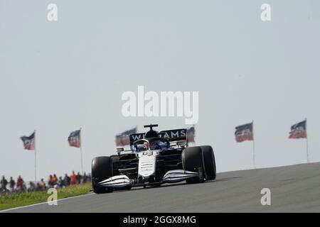 Zandvoort, Niederlande. September 2021. 03.09.2021, Circuit Park Zandvoort, Zandvoort, FORMEL 1 HEINEKEN DUTCH GRAND PRIX 2021, im Bild George Russel (GBR # 63), Williams Racing Credit: dpa/Alamy Live News Stockfoto