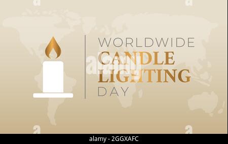 Worldwide Candle Lighting Day Gold Hintergrund Illustration Stock Vektor