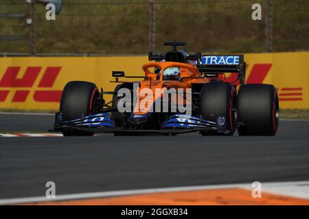 Zandvoort, Niederlande. September 2021. 03.09.2021, Circuit Park Zandvoort, Zandvoort, FORMEL 1 HEINEKEN DUTCH GRAND PRIX 2021, im Bild Daniel Ricciardo (AUS # 3), McLaren F1 Team Credit: dpa/Alamy Live News Stockfoto