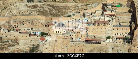 Mar Saba griechisch-orthodoxes Kloster in Israel. Stockfoto