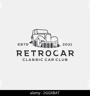 Vintage Retro Auto Logo Design. Vintage oder klassisch oder Retro-Stil Stock Vektor